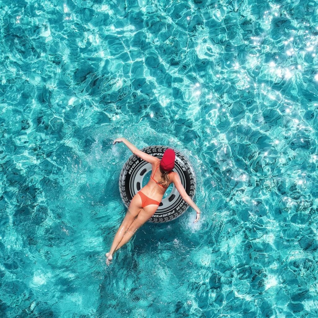 Bouée de natation adulte design pneu sport en PVC — stable et sécuritaire