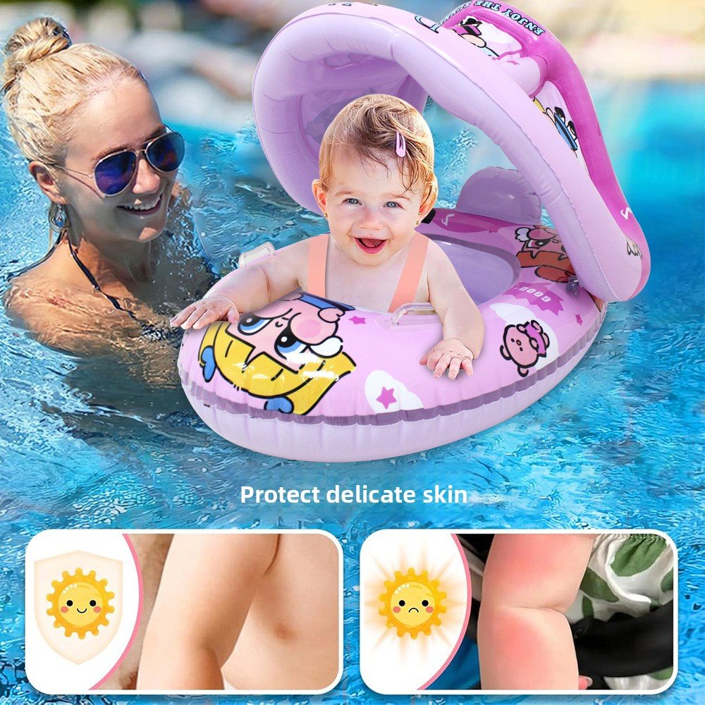 Bouée de natation gonflable pour bébé avec toit — Sécurité et divertissement