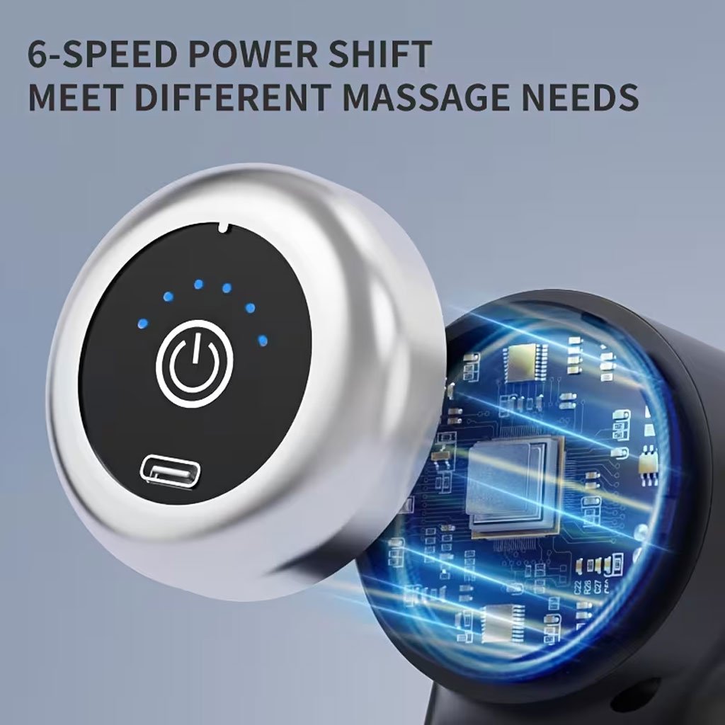 Pistolet de massage professionnel avec 9 têtes interchangeables — Relaxation totale