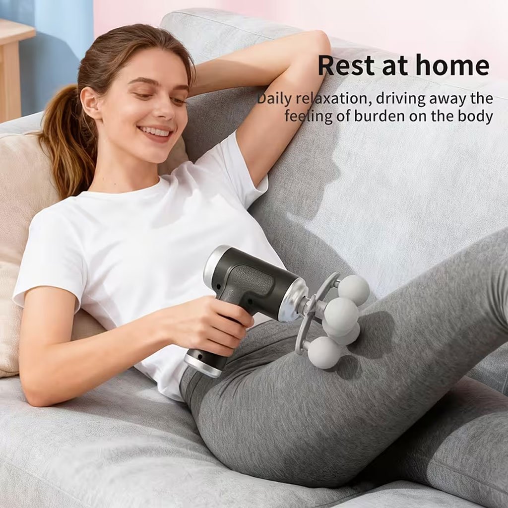 Pistolet de massage professionnel avec 9 têtes interchangeables — Relaxation totale