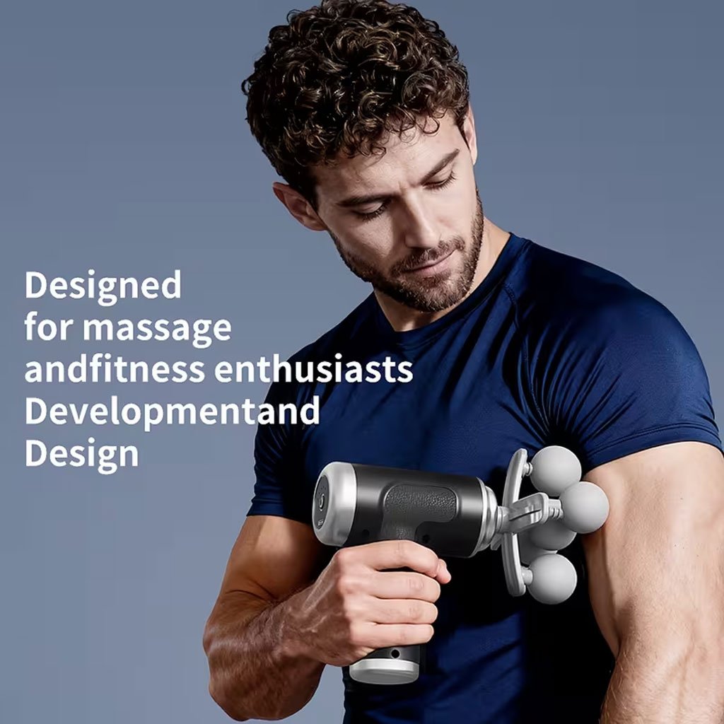 Pistolet de massage professionnel avec 9 têtes interchangeables — Relaxation totale
