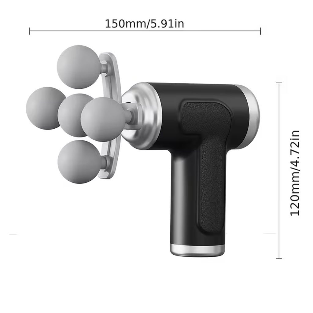 Pistolet de massage professionnel avec 9 têtes interchangeables — Relaxation totale