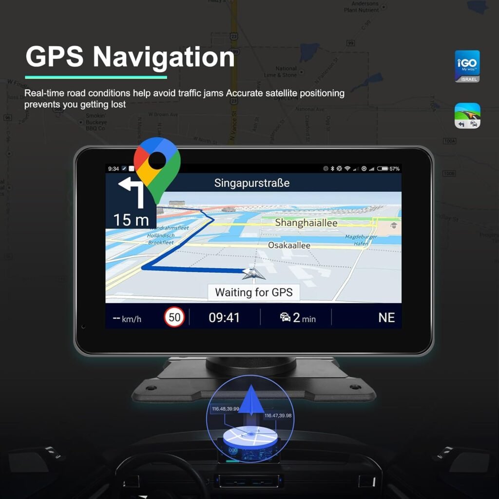 Écran Autoradio Portable 7 Pouces Tactile — CarPlay et Android Auto
