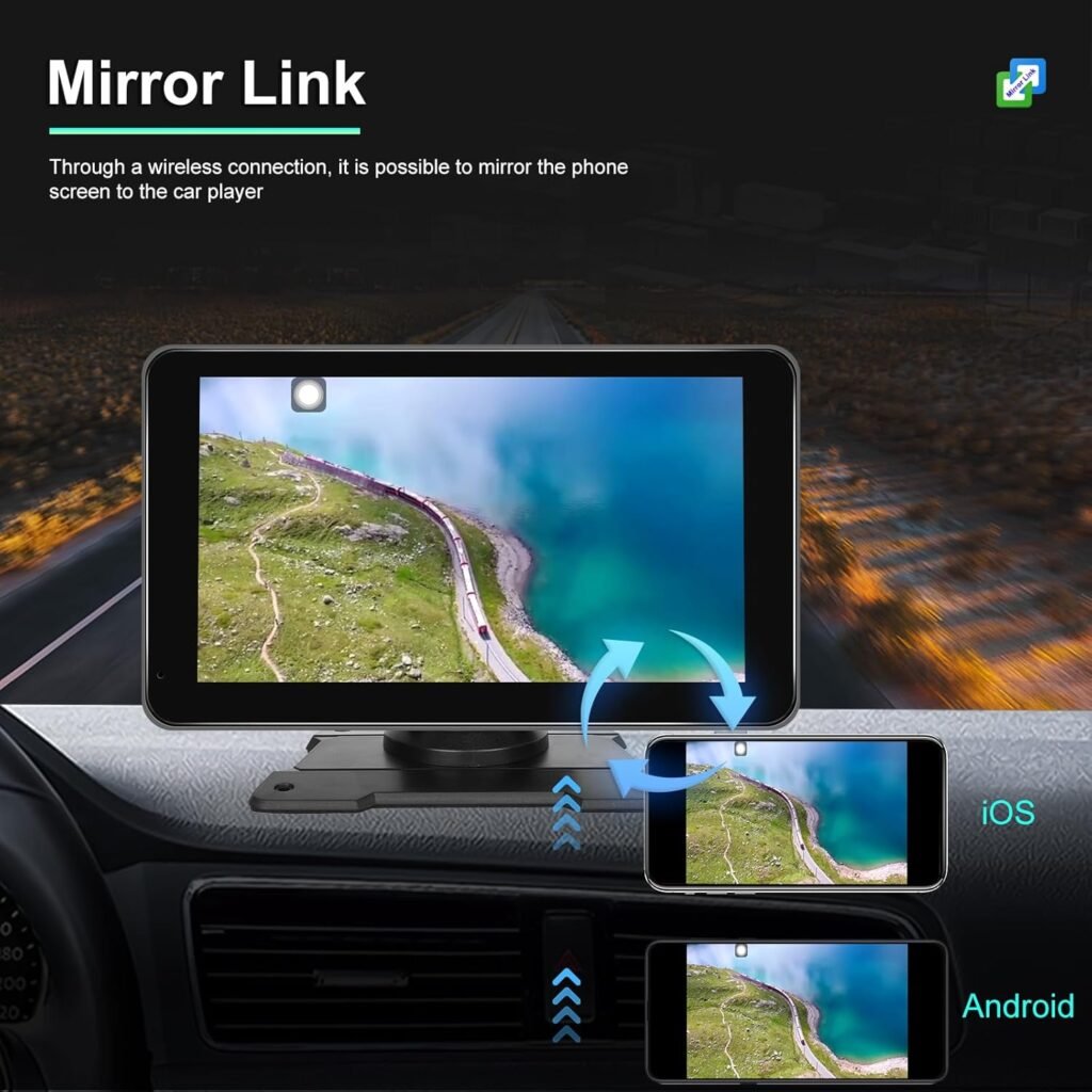 Écran Autoradio Portable 7 Pouces Tactile — CarPlay et Android Auto