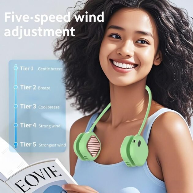 Ventilateur de Cou Portable Pliable — Rafraîchissement Instantané