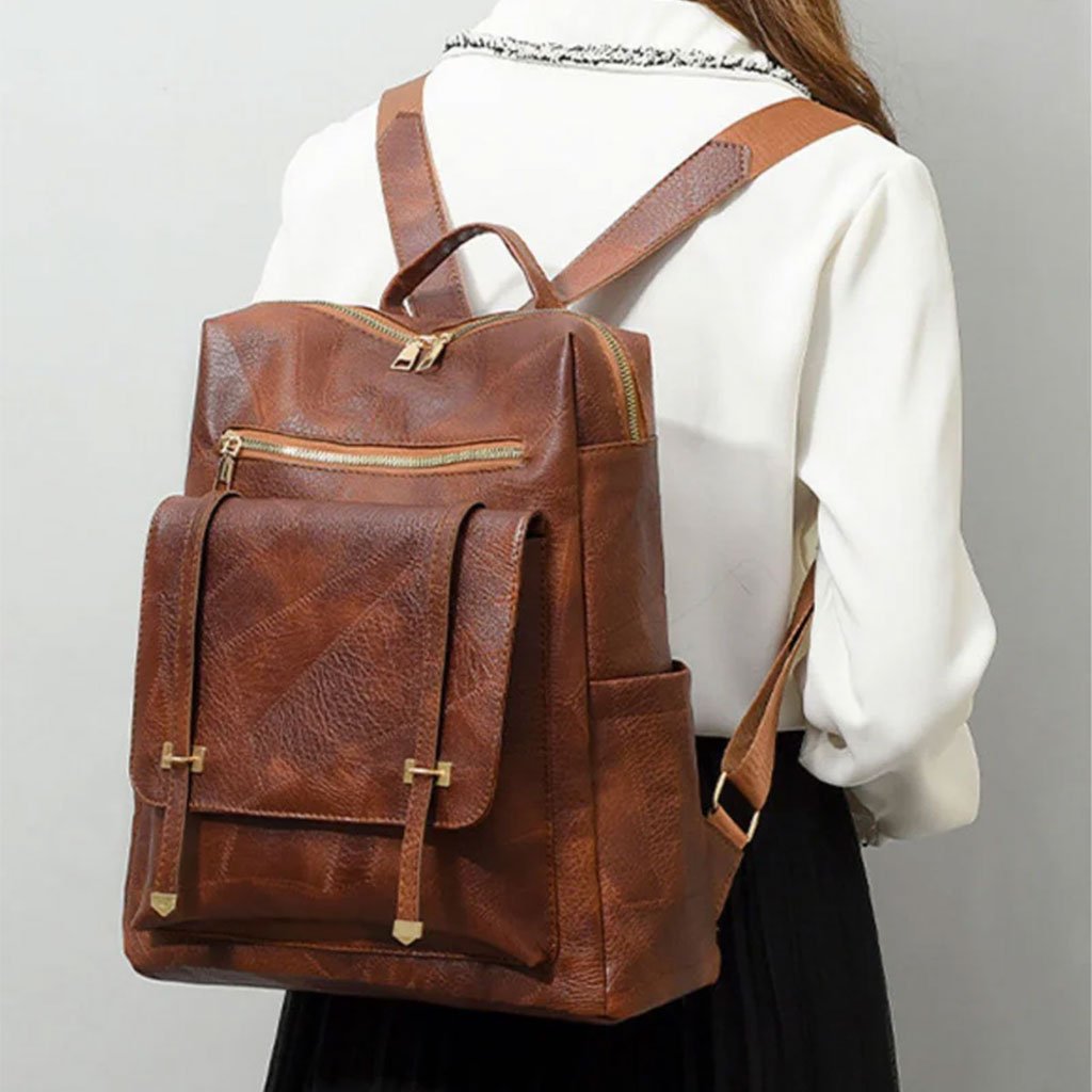 Sac à dos en cuir synthétique pour femme — Polyvalent