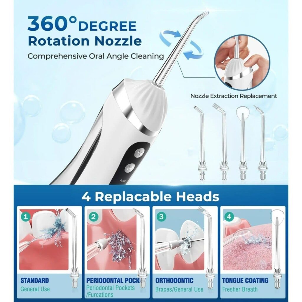 Hydropulseur dentaire sans fil à 3 modes