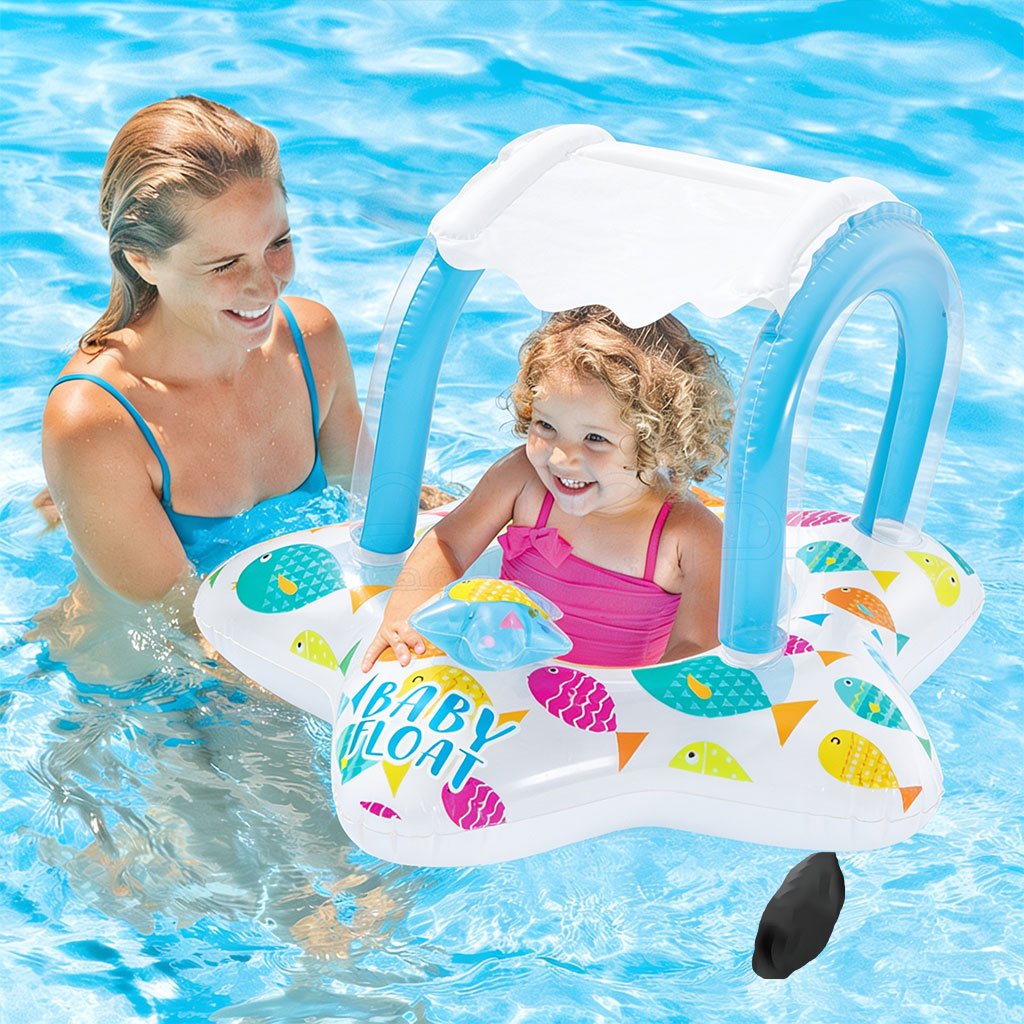 Bouée siège gonflable pour bébé avec parasol anti-UV — Sécurité et plaisir