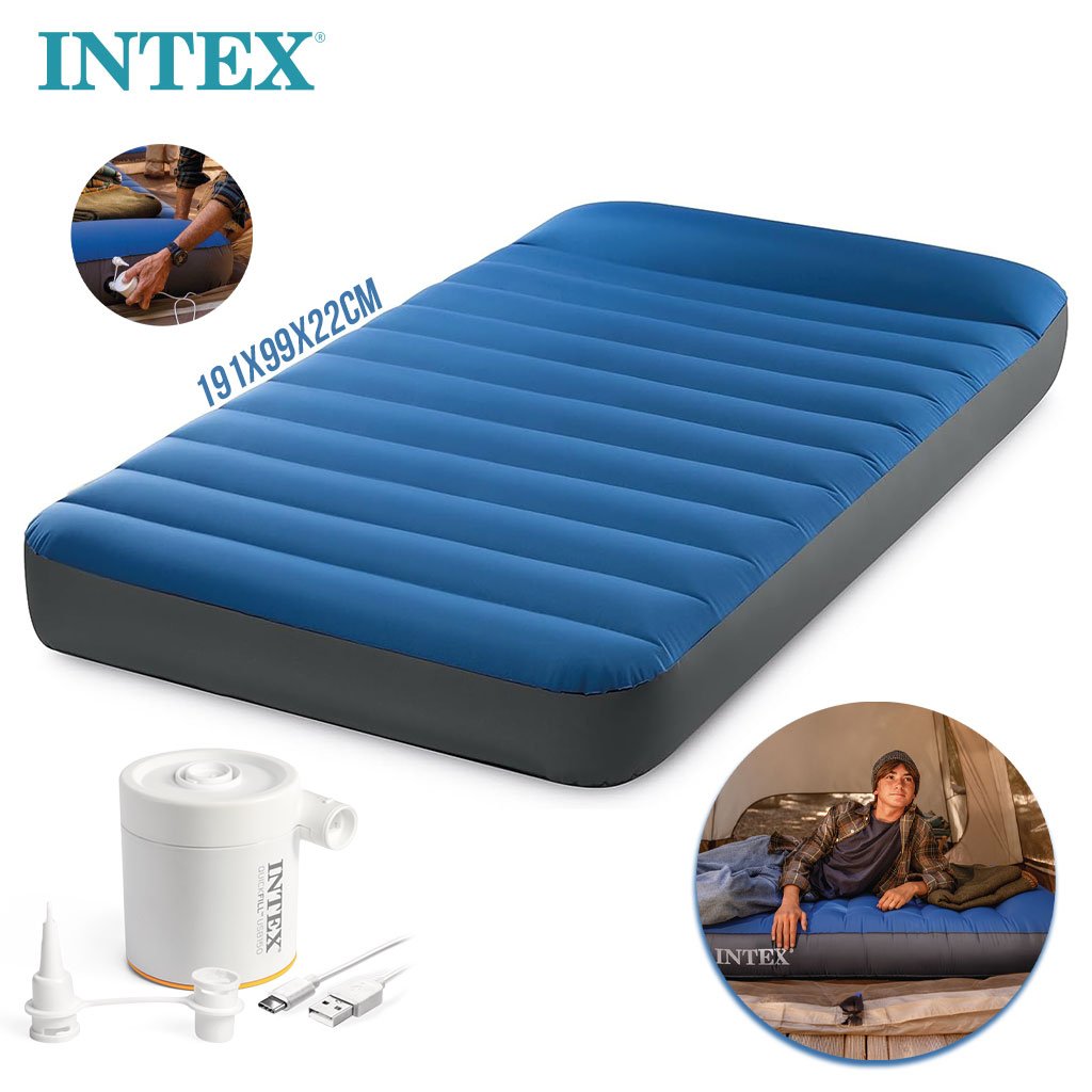 Matelas de camping Intex Twin Technologie Fiber-Tech — Confort et soutien