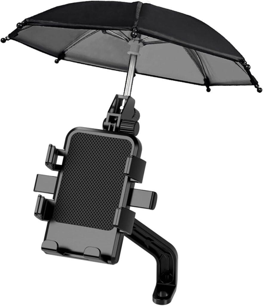 Support Téléphone Moto Avec Parapluie — Protection Pluie et Soleil