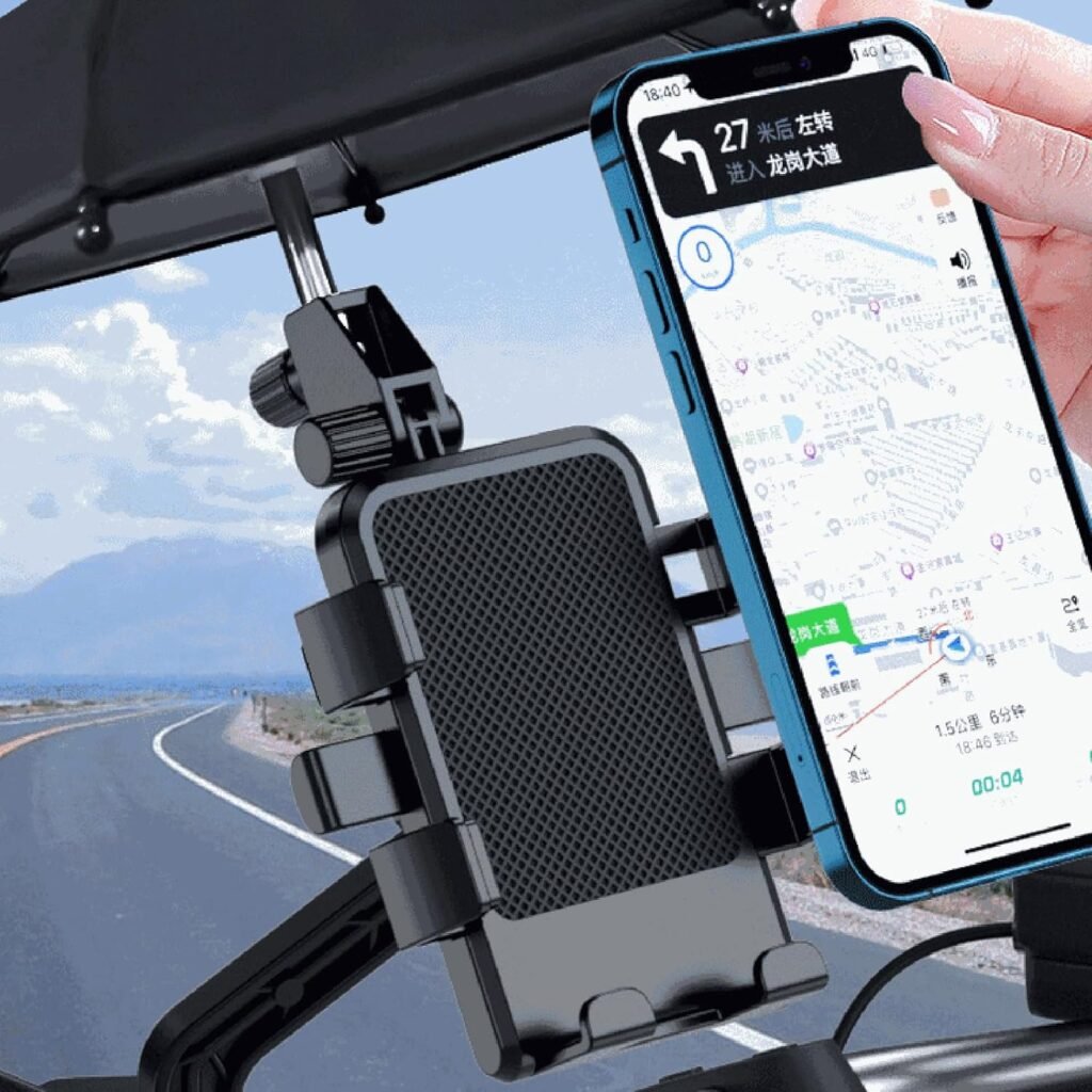 Support Téléphone Moto Avec Parapluie — Protection Pluie et Soleil