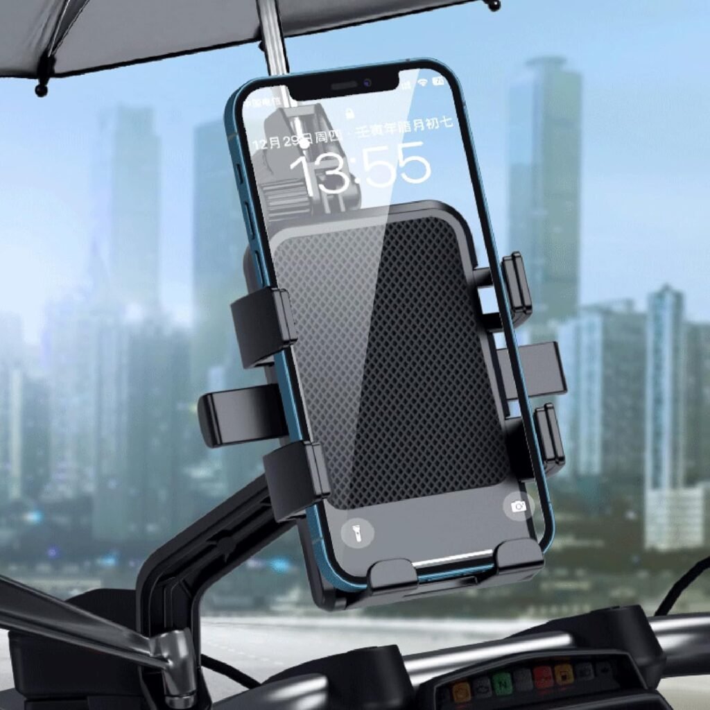 Support Téléphone Moto Avec Parapluie — Protection Pluie et Soleil