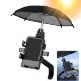 Support Téléphone Moto Avec Parapluie — Protection Pluie et Soleil