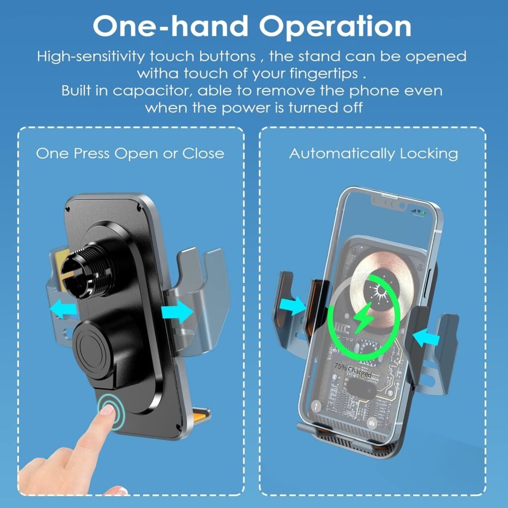 Support Auto Chargeur Sans Fil Qi 15W — Chargez votre téléphone en toute sécurité