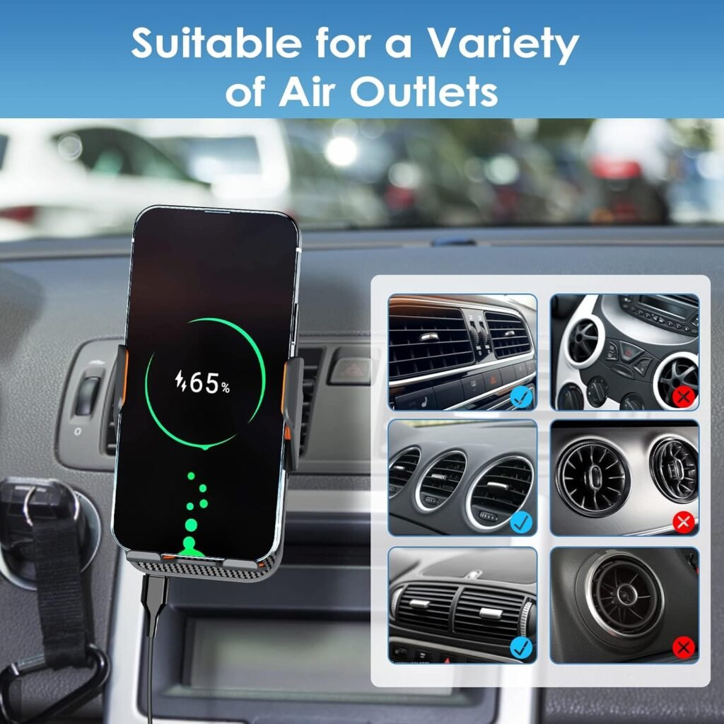 Support Auto Chargeur Sans Fil Qi 15W — Chargez votre téléphone en toute sécurité