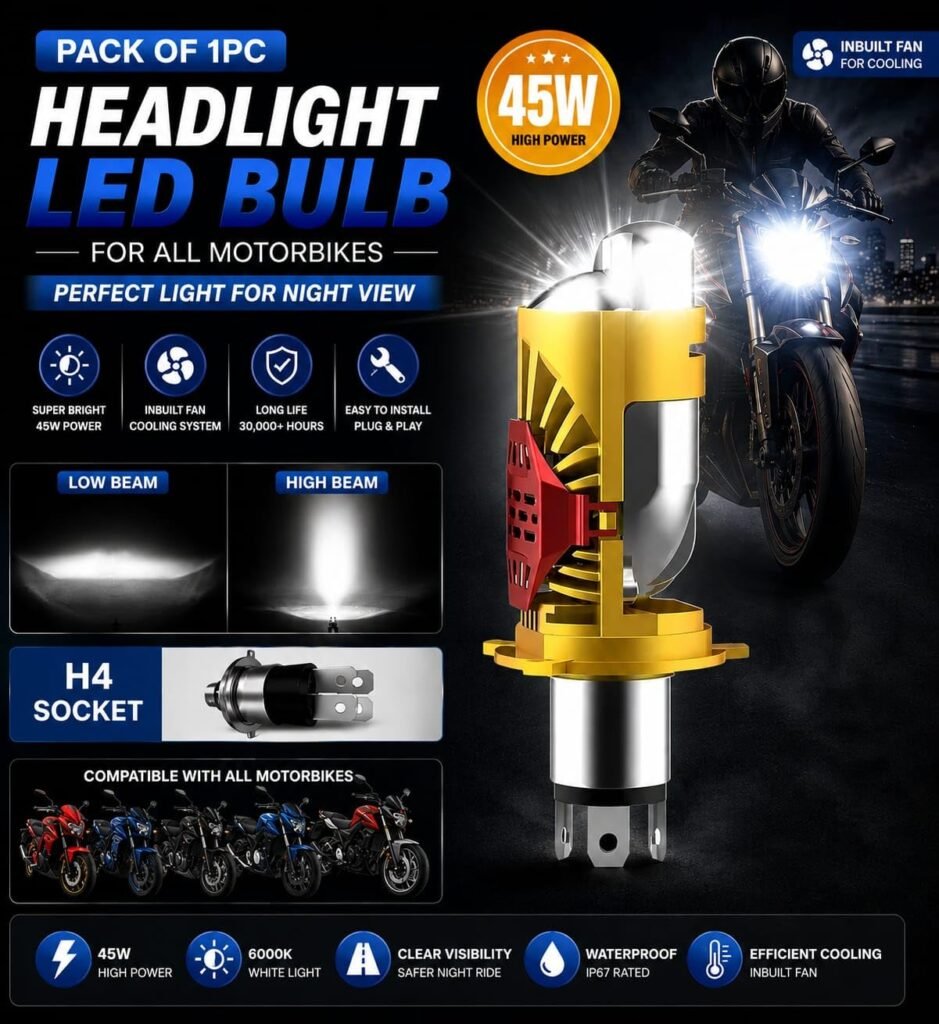 Ampoule LED H4 Moto 42W — Éclairage Ultra-Puissant