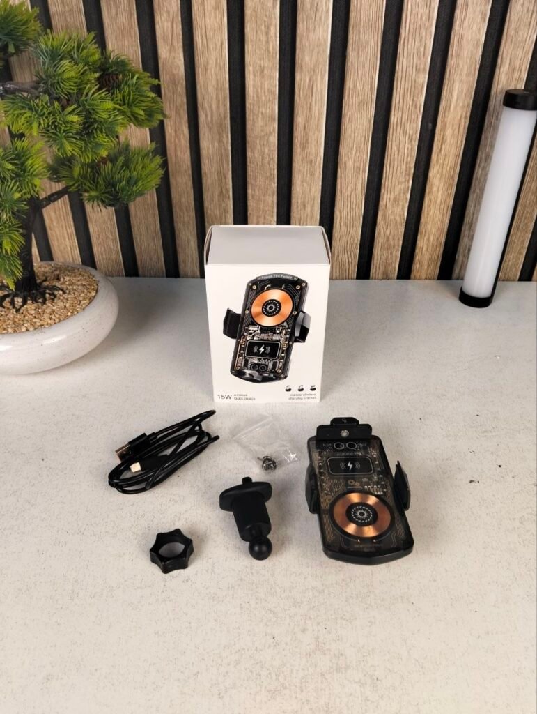 Support Auto Chargeur Sans Fil Qi 15W — Chargez votre téléphone en toute sécurité
