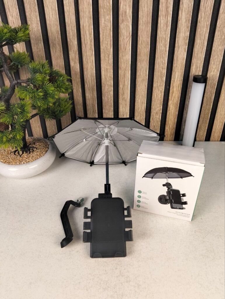 Support Téléphone Moto Avec Parapluie — Protection Pluie et Soleil