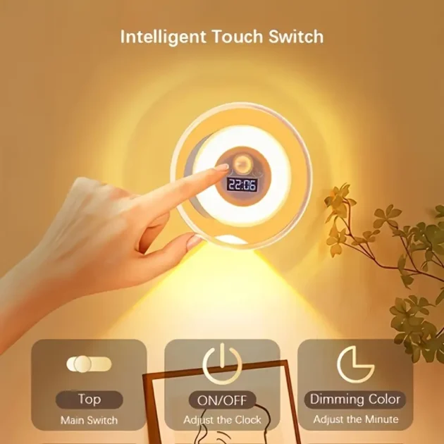 Applique Murale LED Intelligente — Écran Horloge Numérique