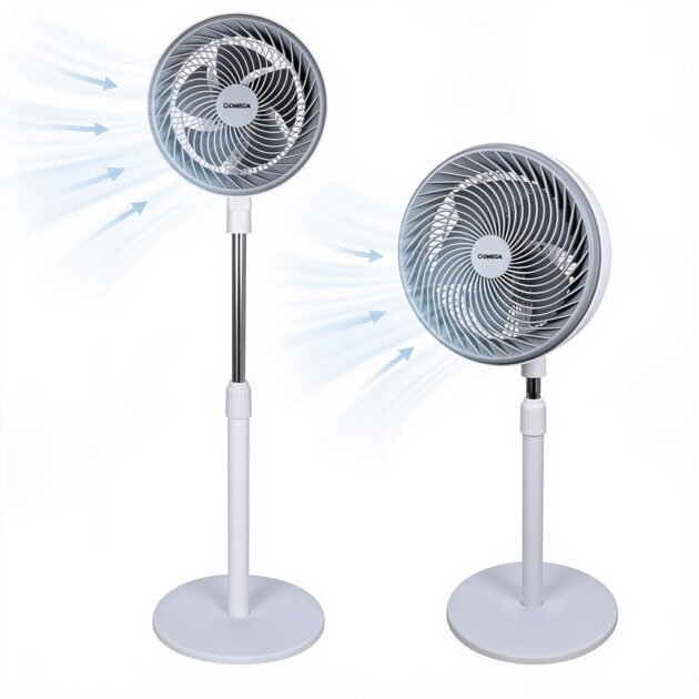 Ventilateur sur pied réglable — Circulation d'air améliorée