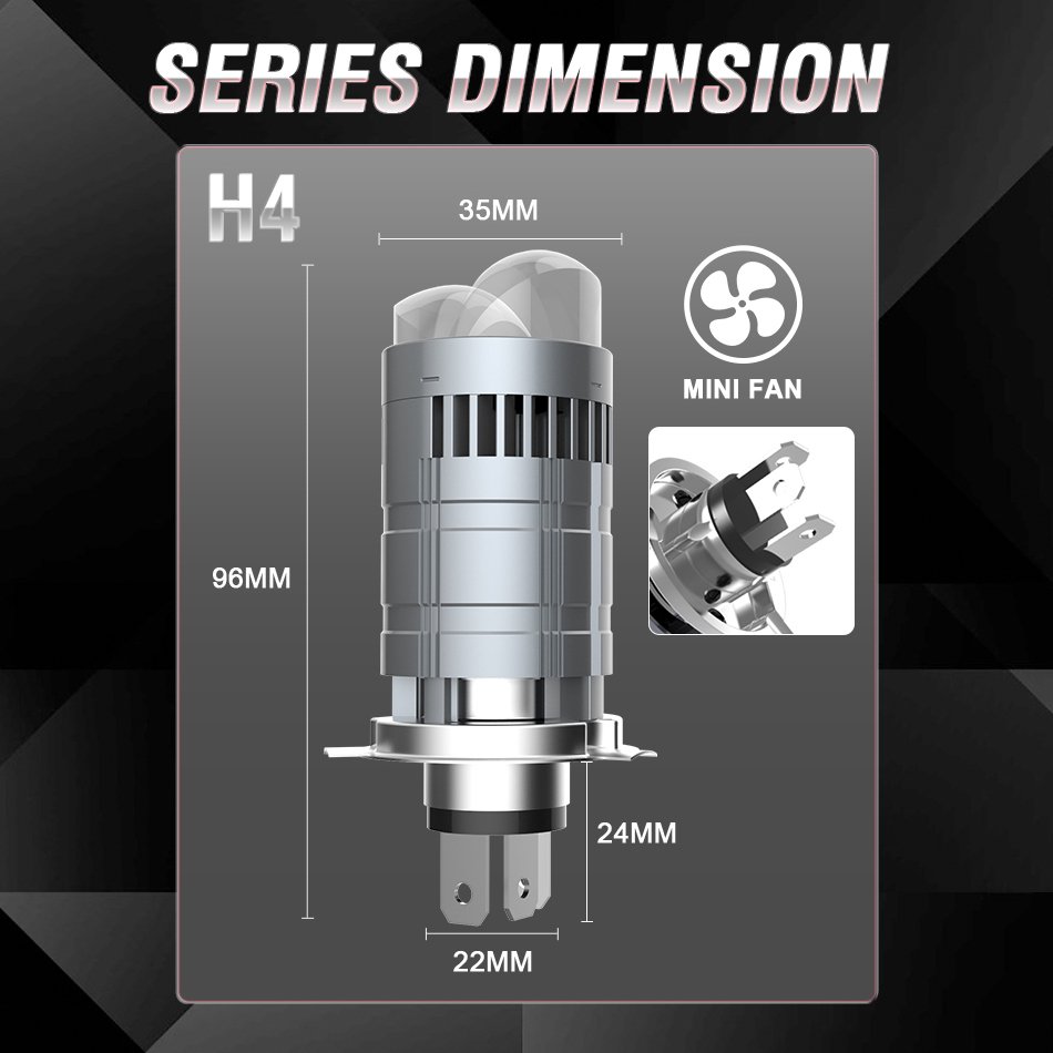 Ampoule LED H4 Pour Phare Universel — Éclairage Puissant