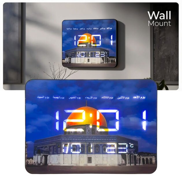 Horloge Murale LED Numérique Grand Format — Affichage Multifonction