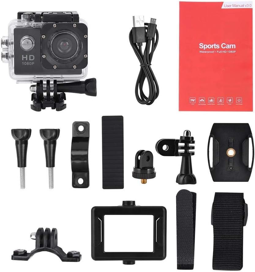 Caméra d'Action Sport Ultra HD 1080P Écran LCD — Pour les Amateurs de Sports Extrêmes