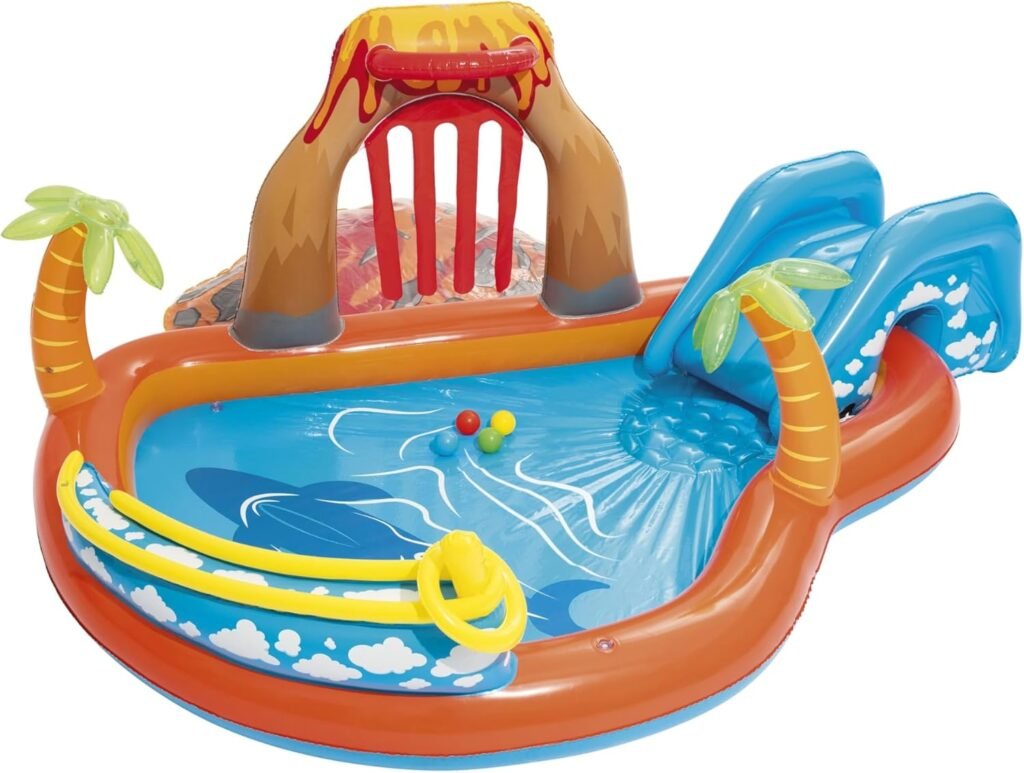 Centre Jeux Gonflable Bestway 53069 Lava Lagoon Toboggan Amovible — Expérience Familiale