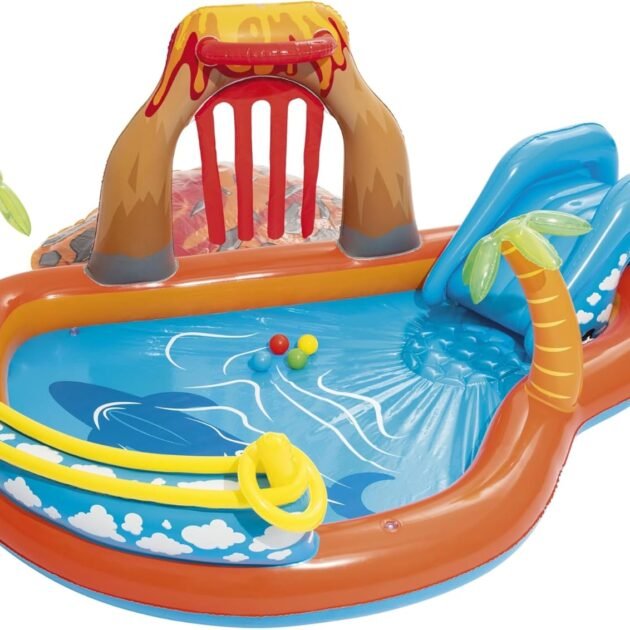 Centre Jeux Gonflable Bestway 53069 Lava Lagoon Toboggan Amovible — Expérience Familiale