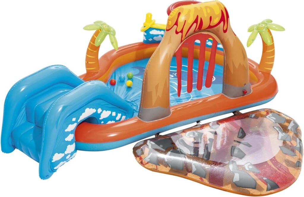Centre Jeux Gonflable Bestway 53069 Lava Lagoon Toboggan Amovible — Expérience Familiale