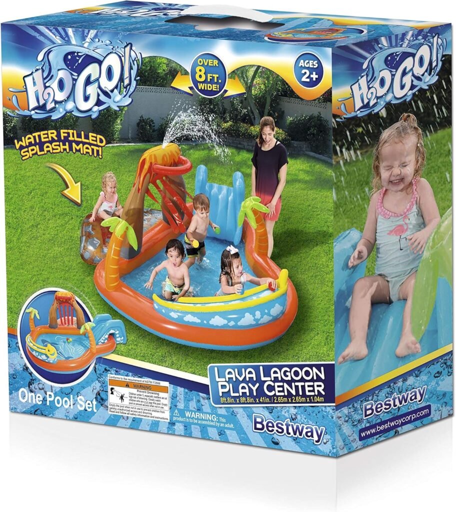 Centre Jeux Gonflable Bestway 53069 Lava Lagoon Toboggan Amovible — Expérience Familiale