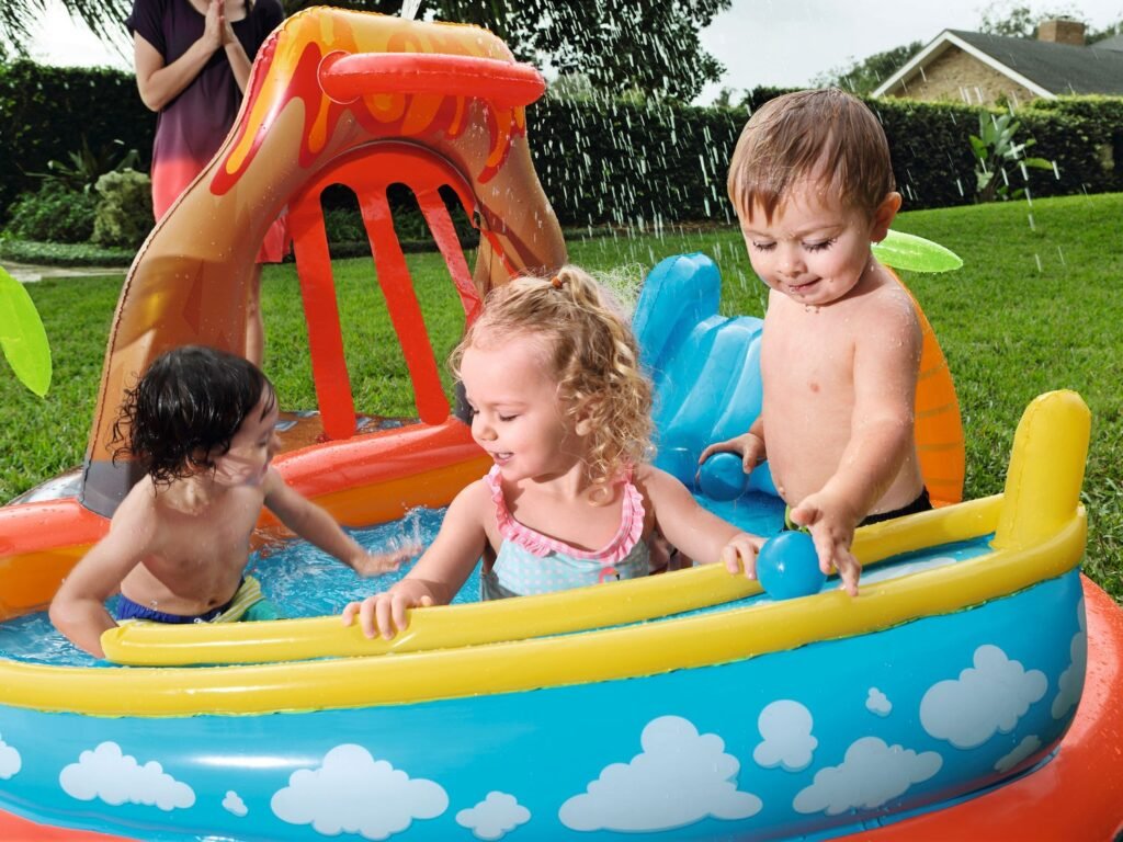 Centre Jeux Gonflable Bestway 53069 Lava Lagoon Toboggan Amovible — Expérience Familiale