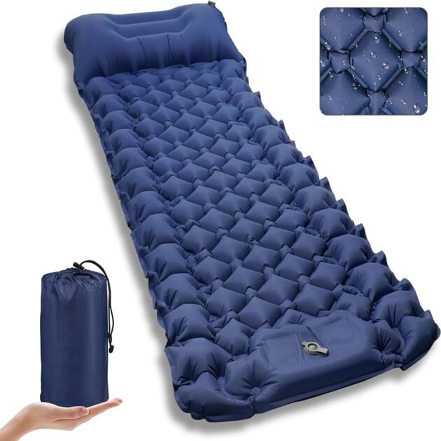 Matelas de Camping Gonflable avec Pompe Intégrée – Confort Premium & Gonflage en 30 Secondes