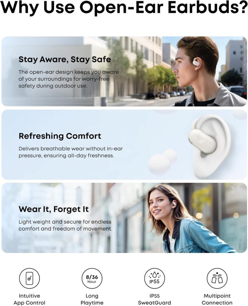 Écouteurs Open-Ear soundcore V20i — Autonomie 36H