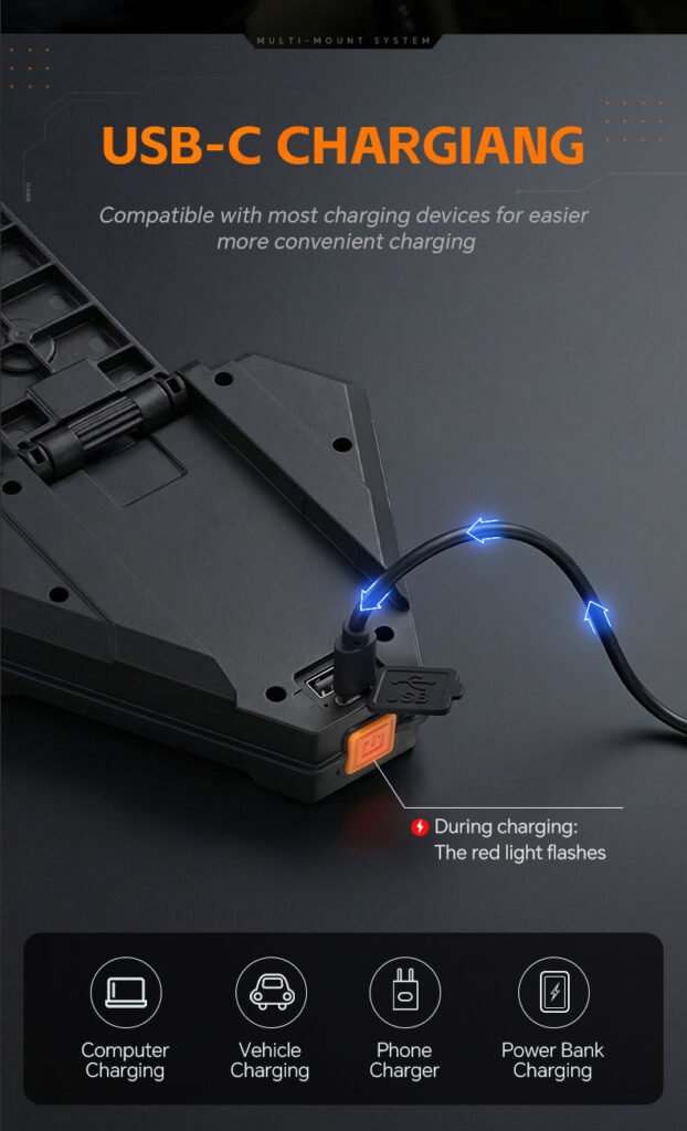 Lampe de Travail Portable avec Base Magnétique — Éclairage Pratique