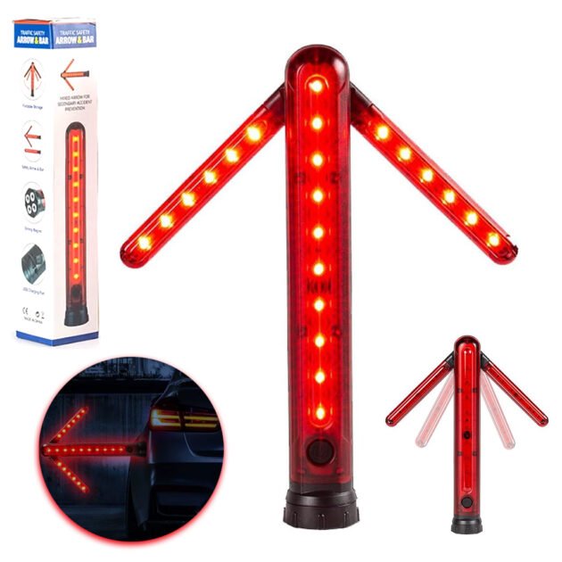 Bâton de signalisation routière LED étanche et réglable — pour la sécurité routière