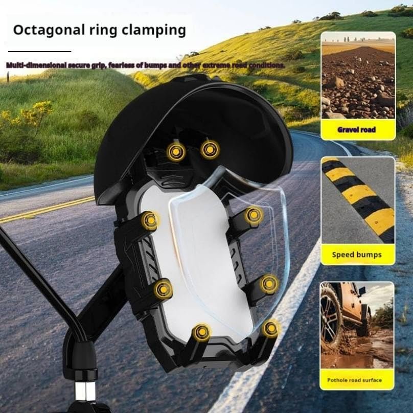 Support Téléphone pour Moto et Vélo avec Mini-Casque Pare-Soleil — Protection pour GPS