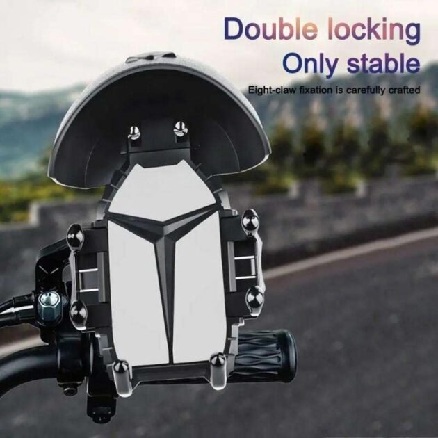 Support Téléphone pour Moto et Vélo avec Mini-Casque Pare-Soleil — Protection pour GPS