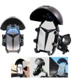 Support Téléphone pour Moto et Vélo avec Mini-Casque Pare-Soleil — Protection pour GPS