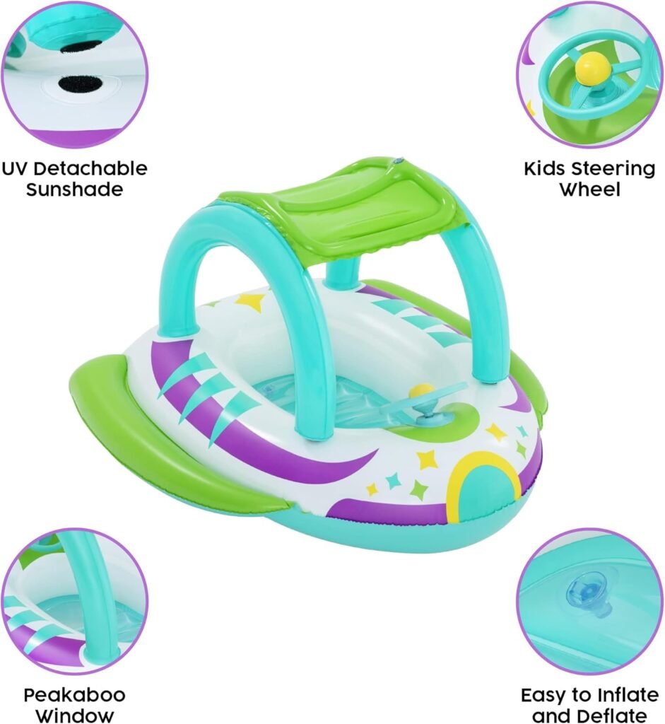 Bateau Gonflable Enfant Space Splash — Protection Solaire