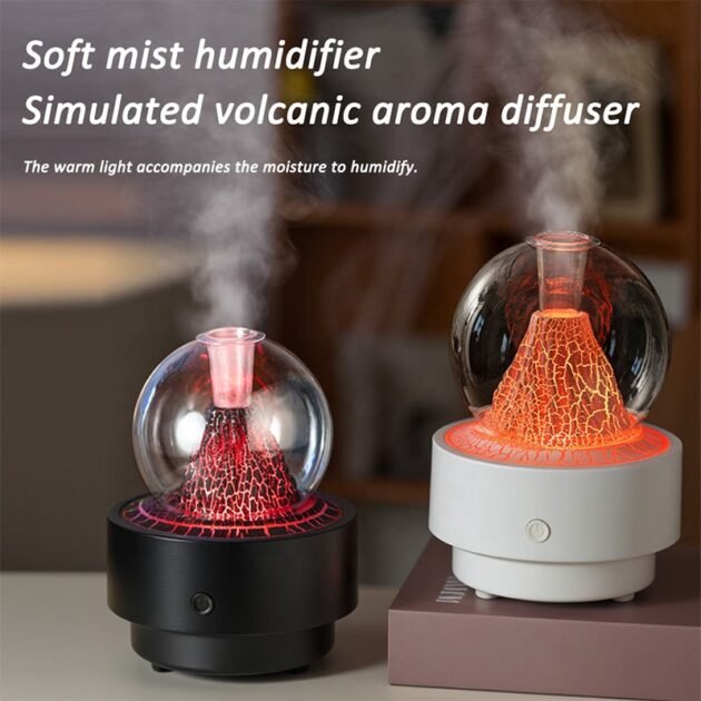 Diffuseur d'Arôme et Humidificateur Effet Volcan 300ml — Pour une atmosphère relaxante