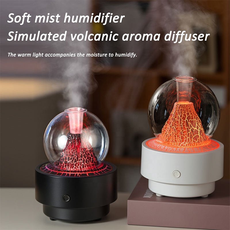 Diffuseur d'Arôme et Humidificateur Effet Volcan 300ml — Pour une atmosphère relaxante
