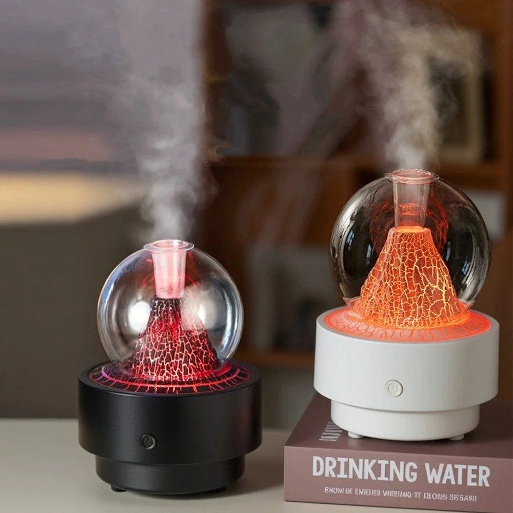 Diffuseur d'Arôme et Humidificateur Effet Volcan 300ml — Pour une atmosphère relaxante