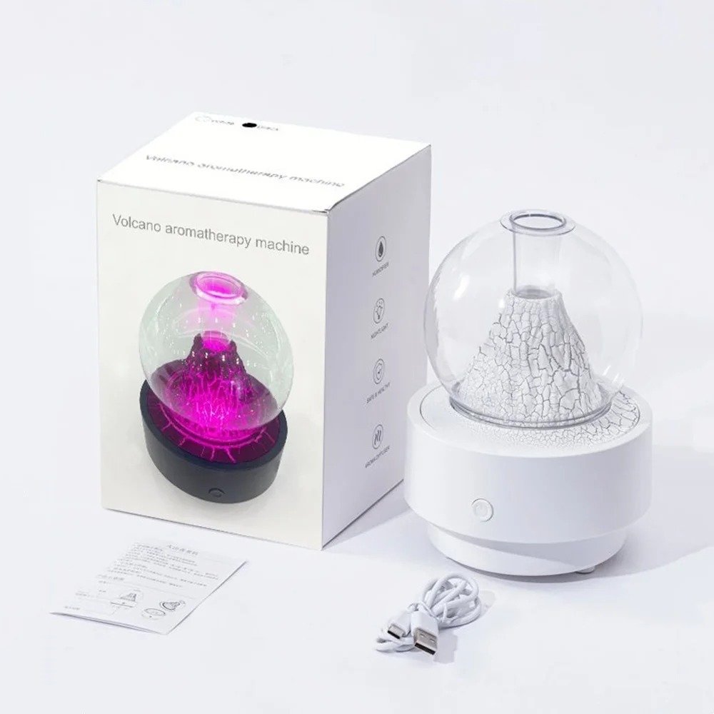 Diffuseur d'Arôme et Humidificateur Effet Volcan 300ml — Pour une atmosphère relaxante
