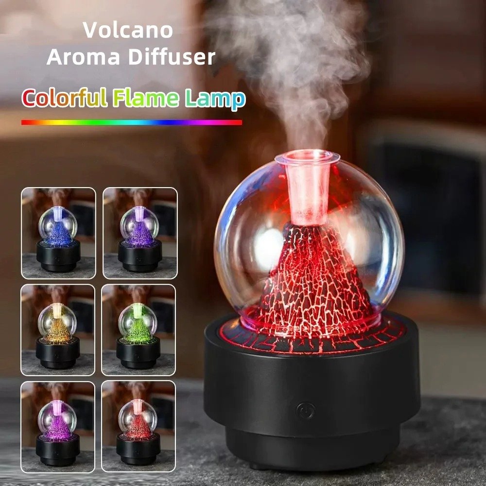 Diffuseur d'Arôme et Humidificateur Effet Volcan 300ml — Pour une atmosphère relaxante