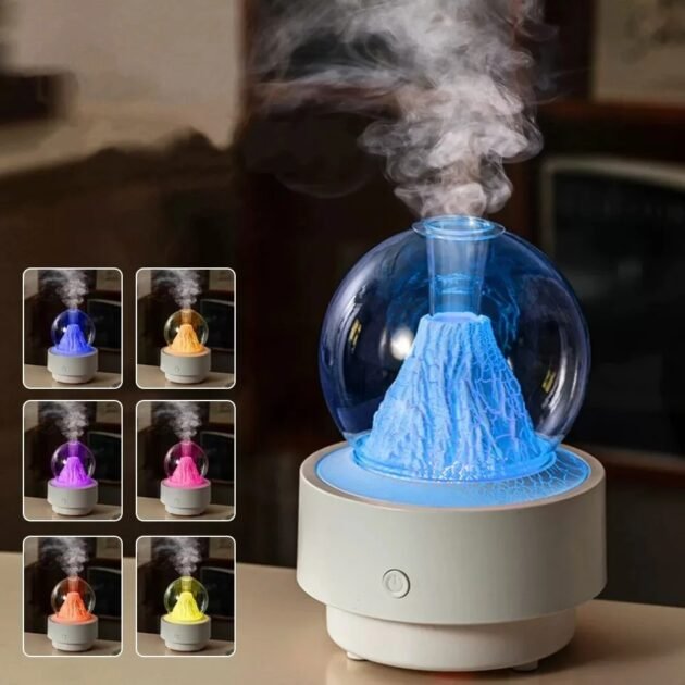 Diffuseur d'Arôme et Humidificateur Effet Volcan 300ml — Pour une atmosphère relaxante