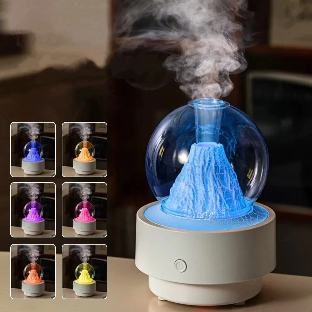 Diffuseur d'Arôme et Humidificateur Effet Volcan 300ml — Pour une atmosphère relaxante