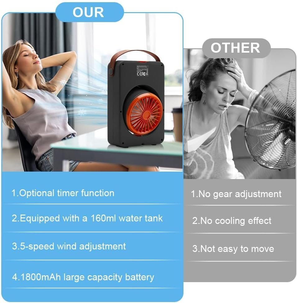 Purificateur d'air portable 4 en 1 — Rafraîchissement d'été