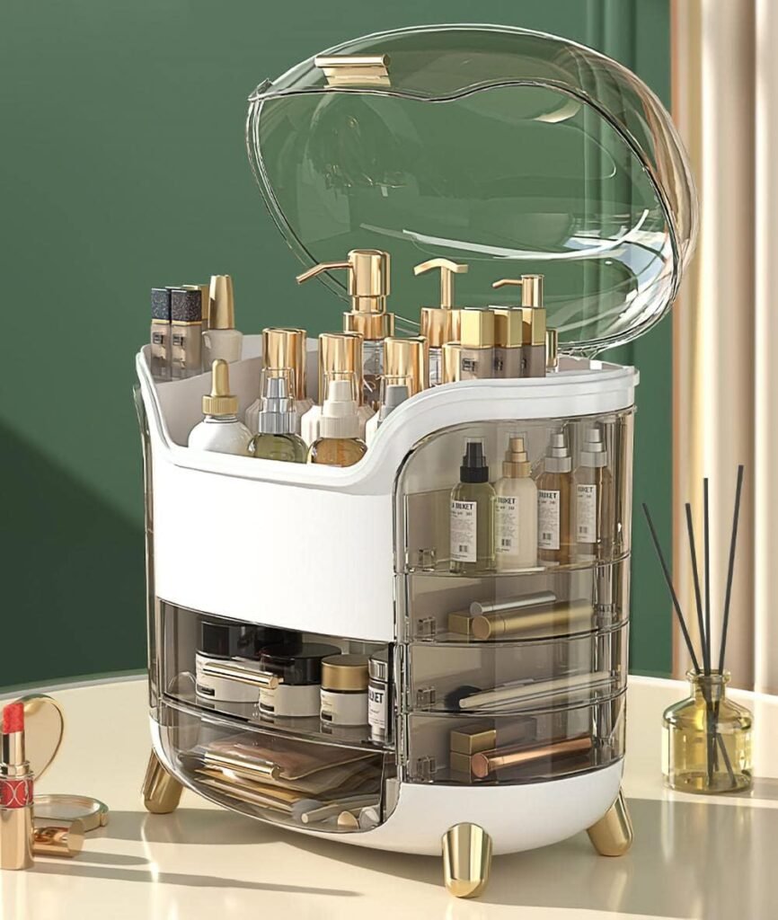 Organisateur de maquillage grande capacité — rangement pratique