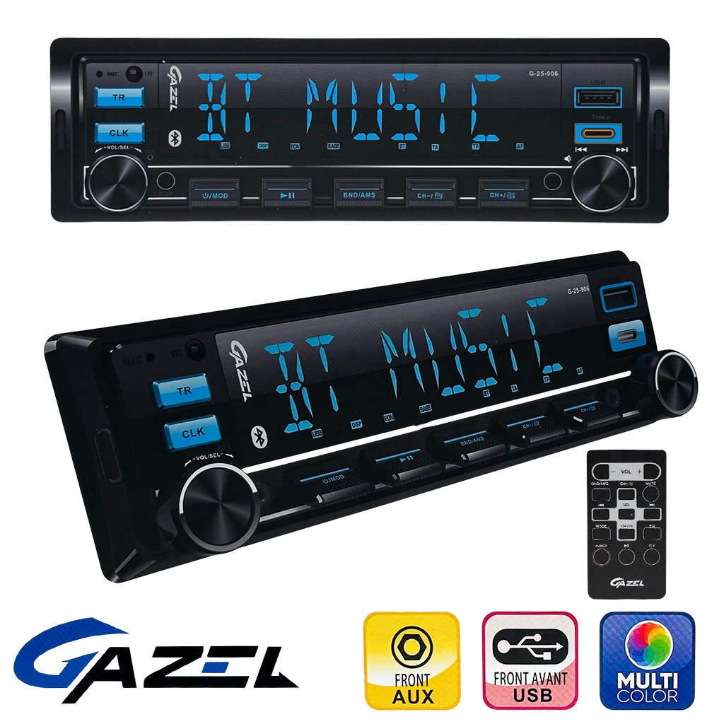 Autoradio Bluetooth Écran LCD 7 Couleurs — Écoutez votre musique en voiture